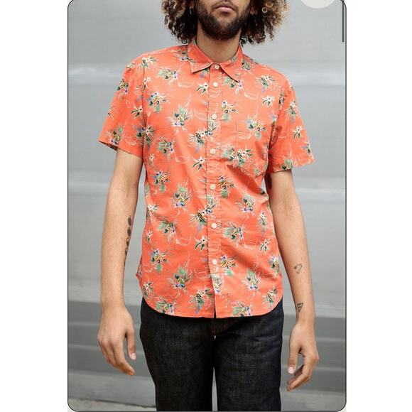 Corridor New York | Men's Tart Hawaiian Print S/S Shirt Ruby Size Medium - Picture 1 of 9